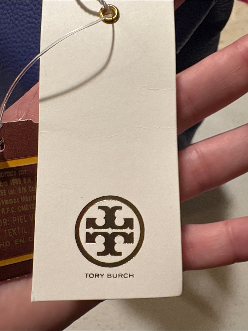 Tory Burch Harper Tote Cobalt Blue Pebbled Leather Shoulder Bag - Picture 3 of 16